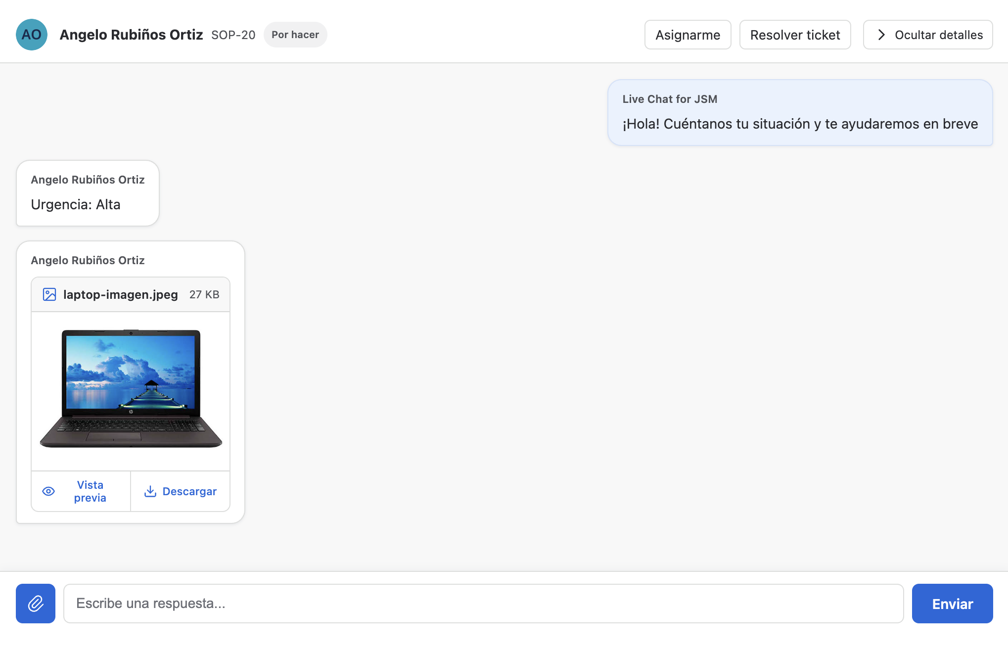 Imagen adjunta previsualizada en el hilo de la bandeja