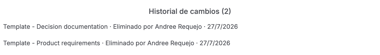 Historial de cambios