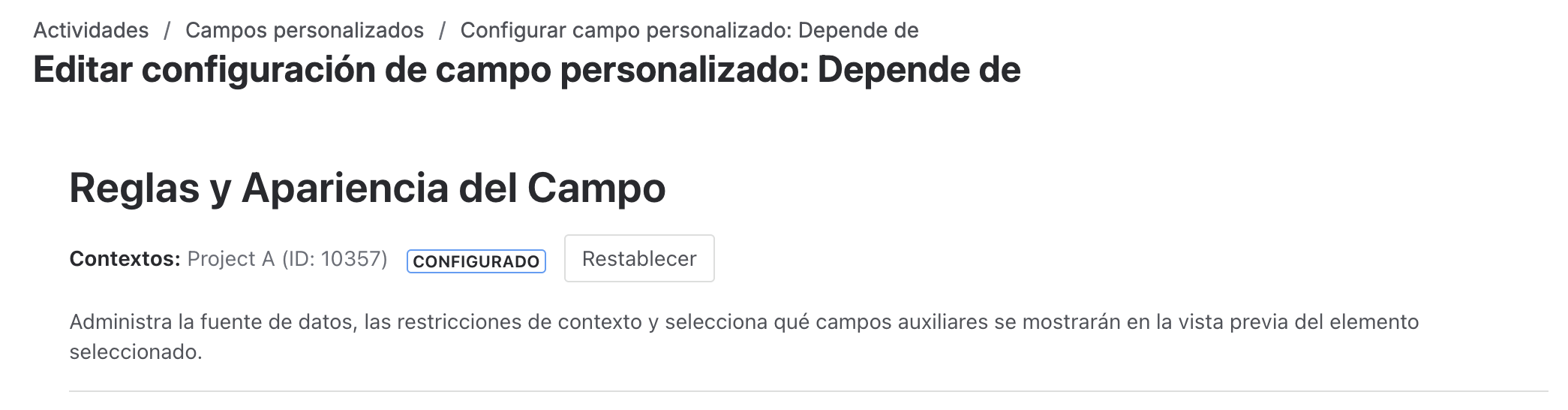 Contexto configurado
