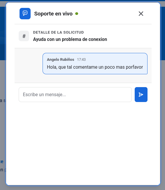 Widget de chat - Conversación