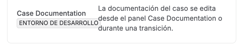 Campo Case Documentation en Details, solo lectura