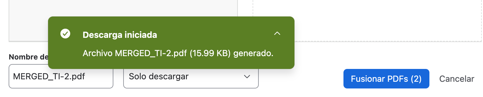 Notificación de inicio de descarga