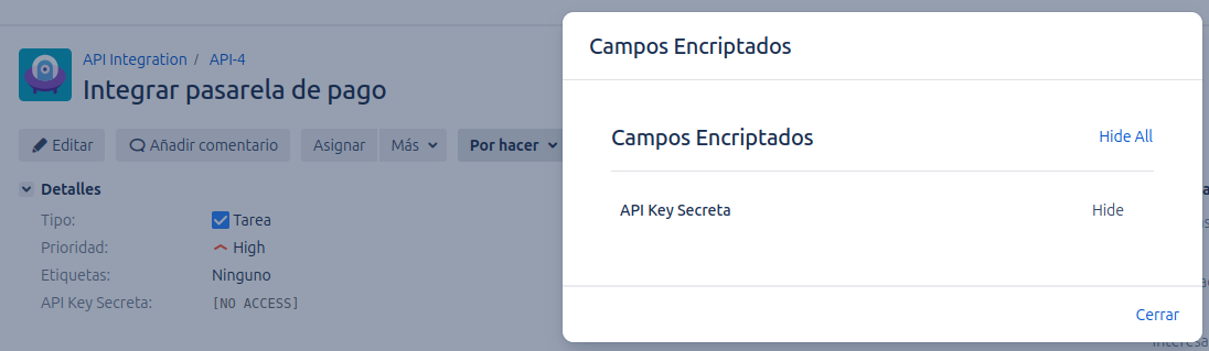 vista de configuración de campo completo