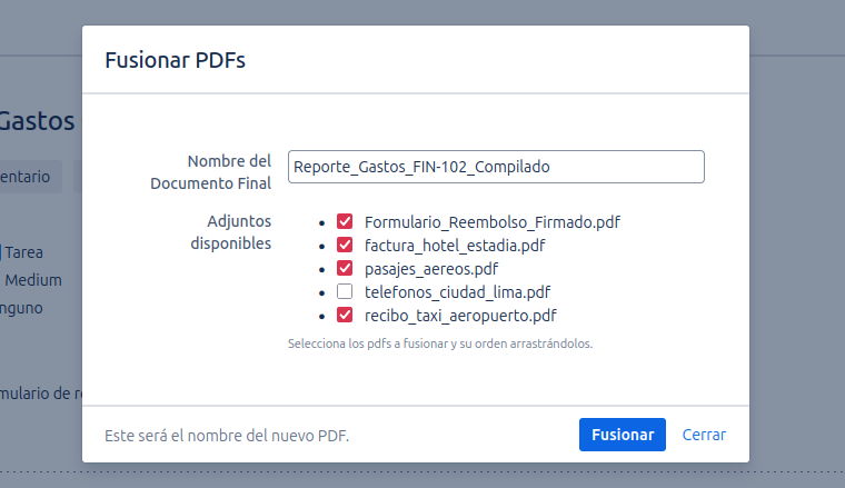 Ordenar y seleccionar archivos