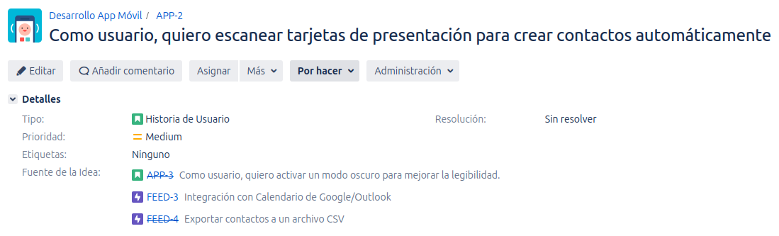 vista estándar del campo