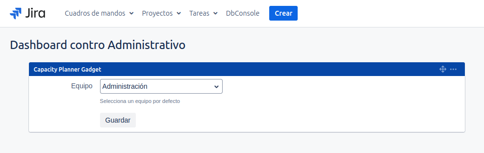 Configuración del Gadget de Capacity Planner