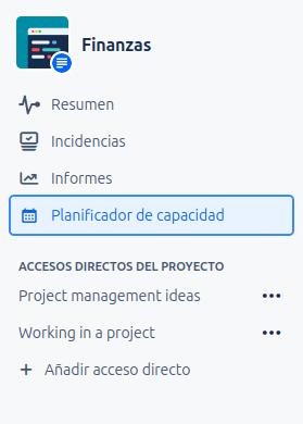 Vista Principal del Planificador de Capacidad