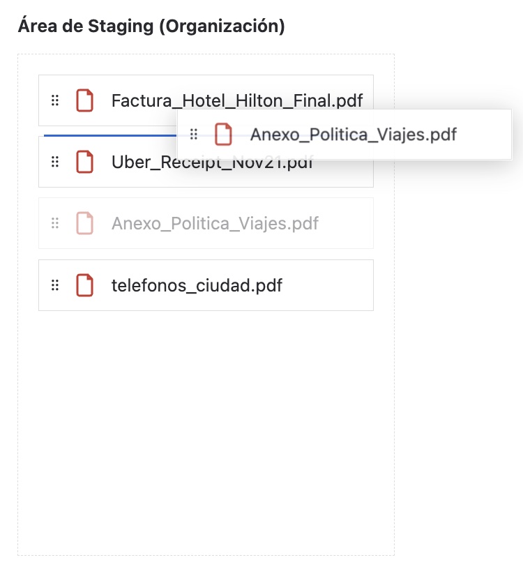 Moviendo el orden de un pdf