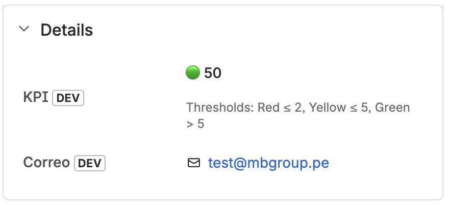 Vista del indicador Semáforo KPI en un issue de Jira Cloud