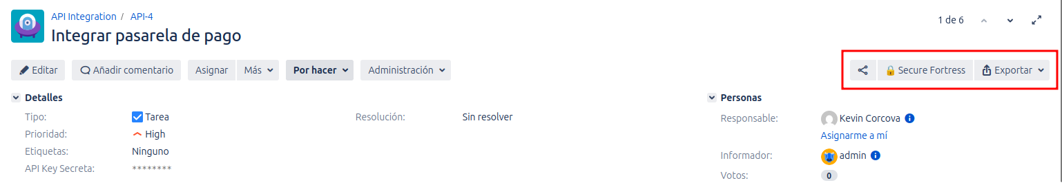 vista de configuración de campo completo