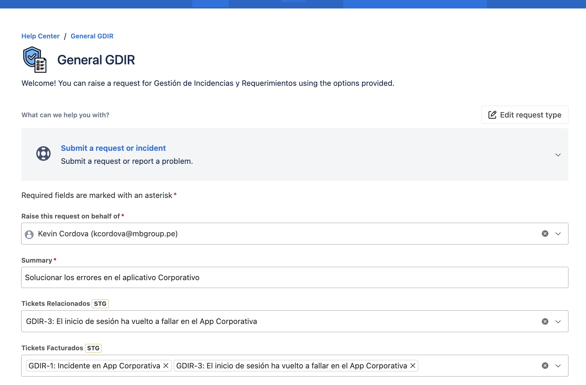 Vista del campo Portal