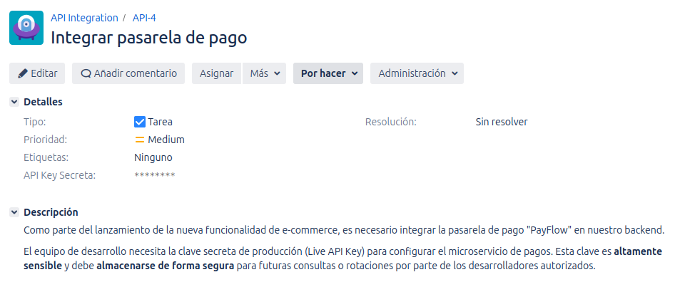 vista de configuración de campo completo