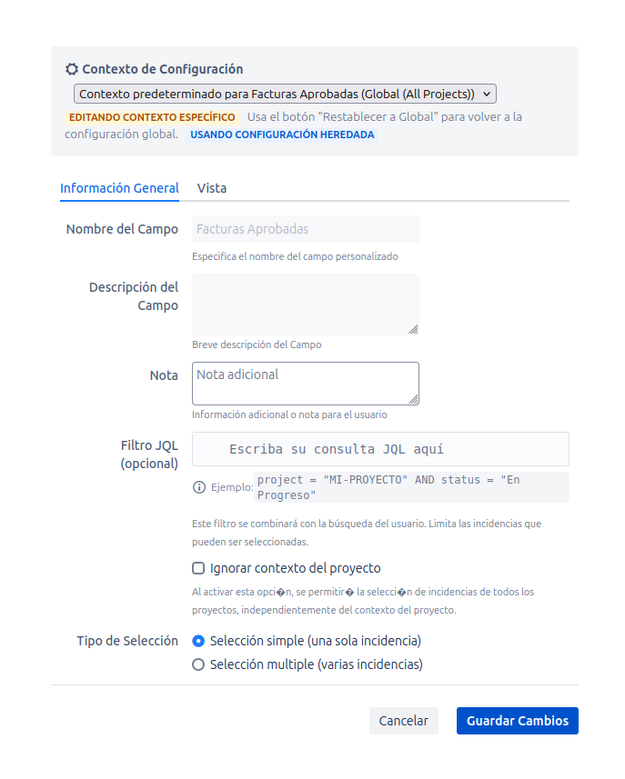 Configuración de Contextos