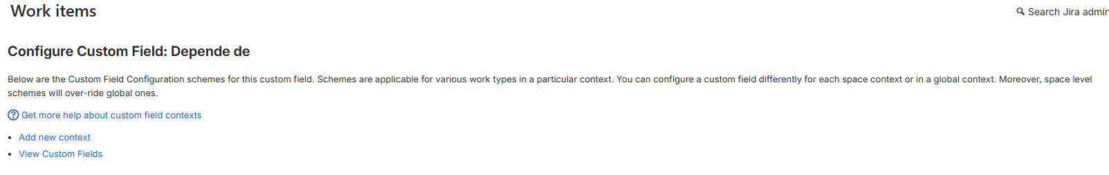 Add new context in Jira