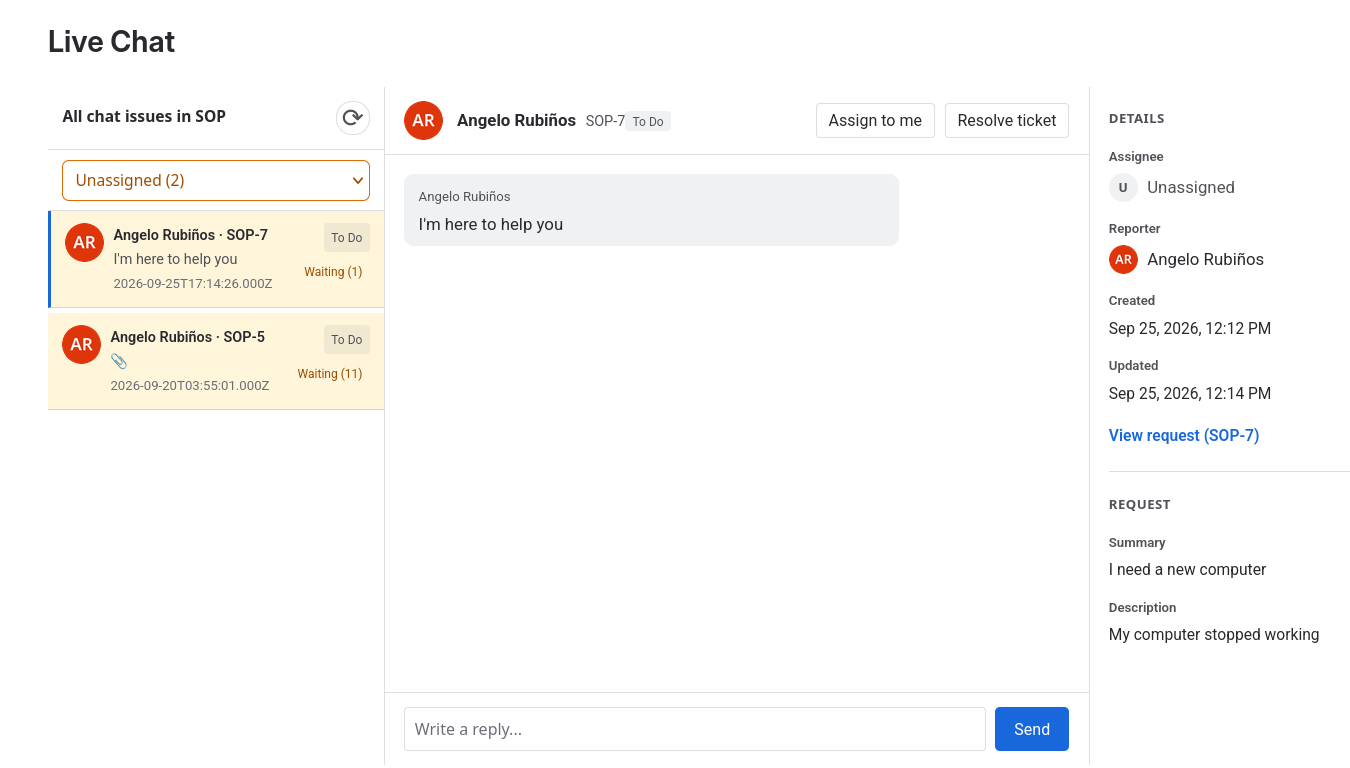 Live Chat Tray