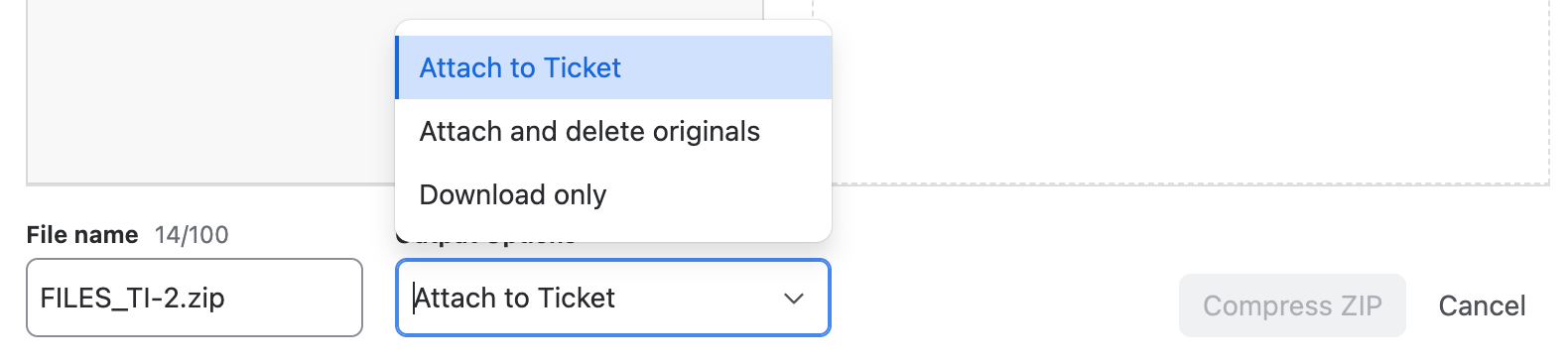 Configure compression result