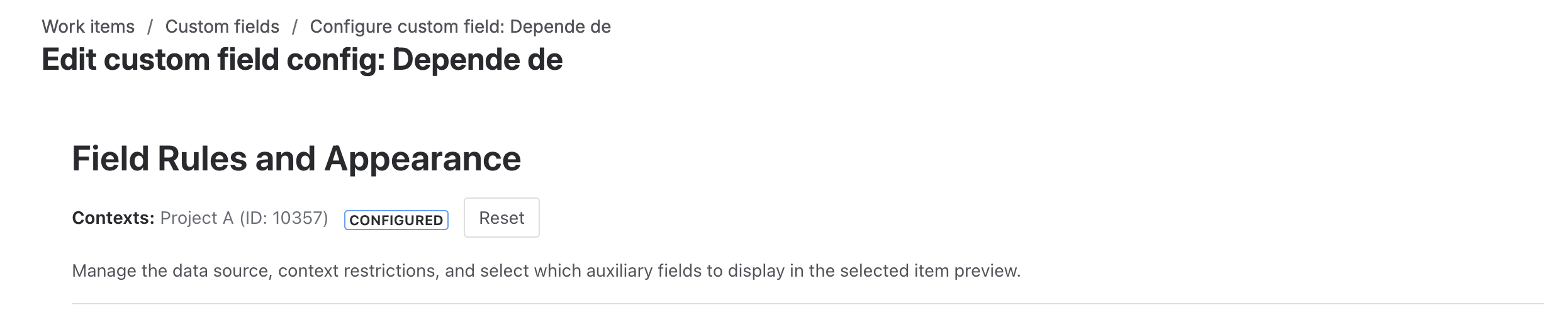 Configured context