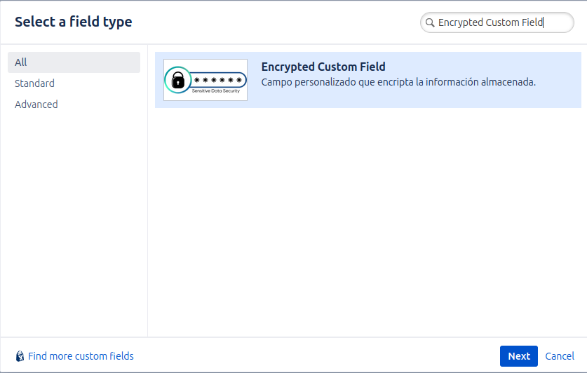 Full view of field creation