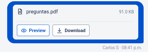 PDF card in the widget chat