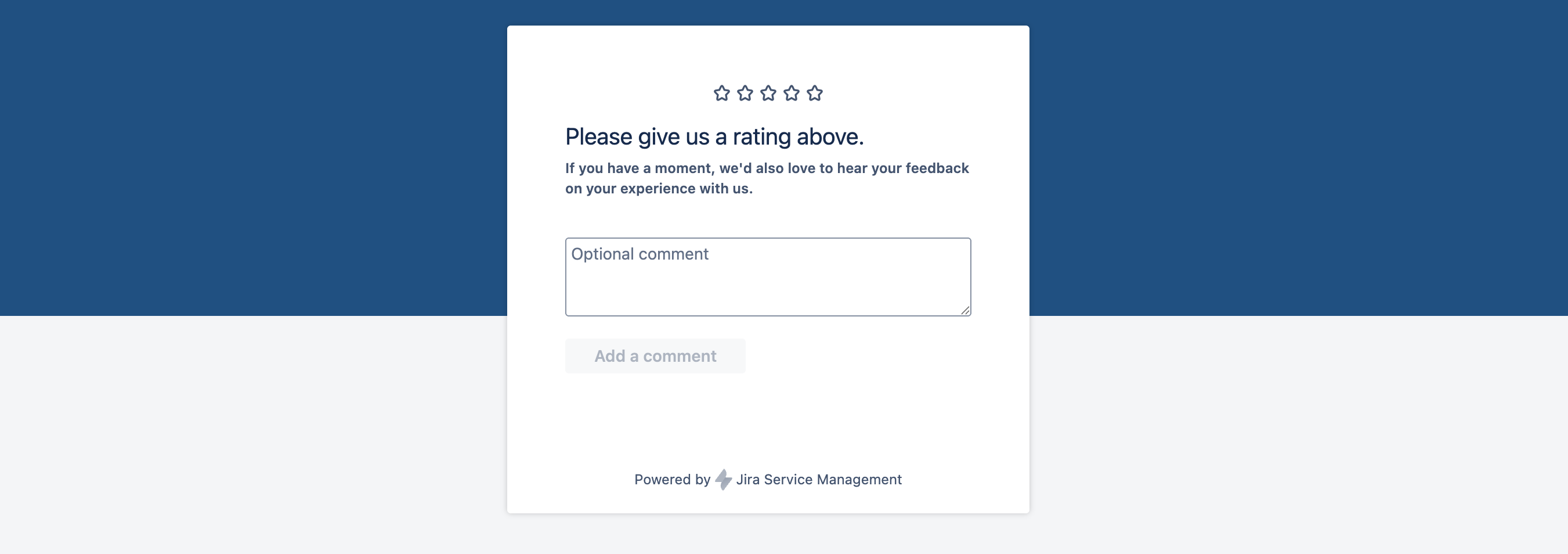 Section for completing the satisfaction survey