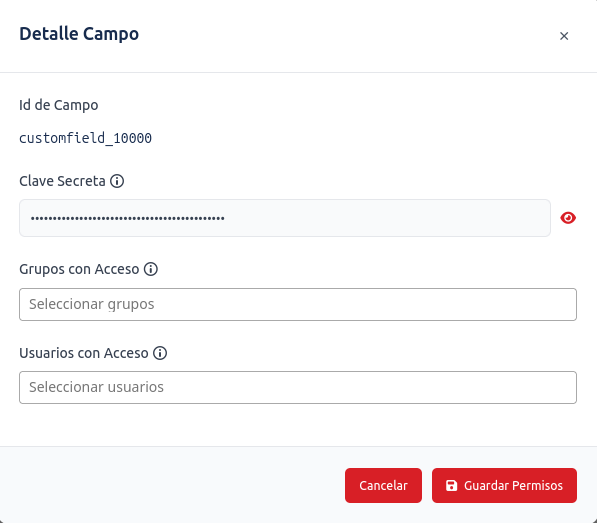 Encrypted field configuration