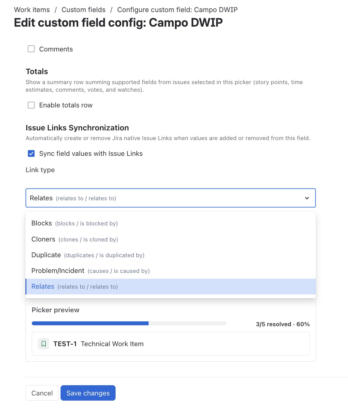 Issue Links synchronisation toggle in the View tab
