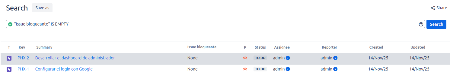 JQL search IS EMPTY operator