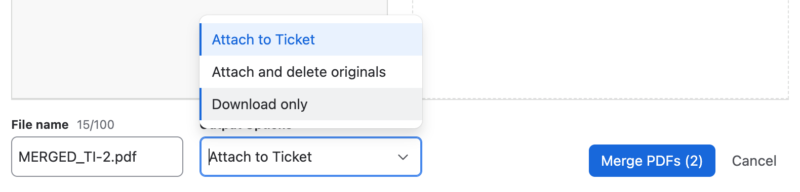 Configure merge result