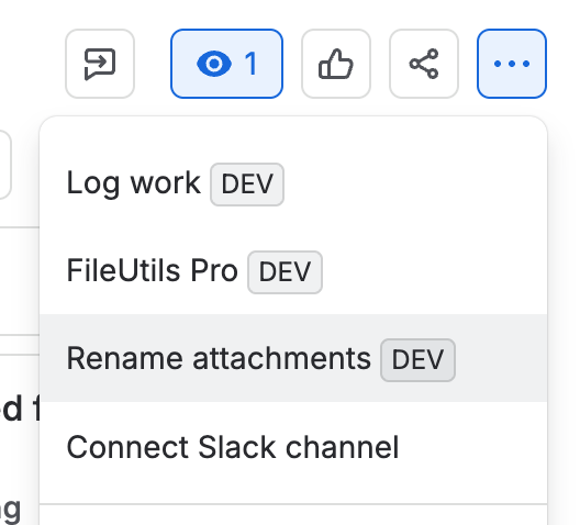 Rename attachments option in the ticket options