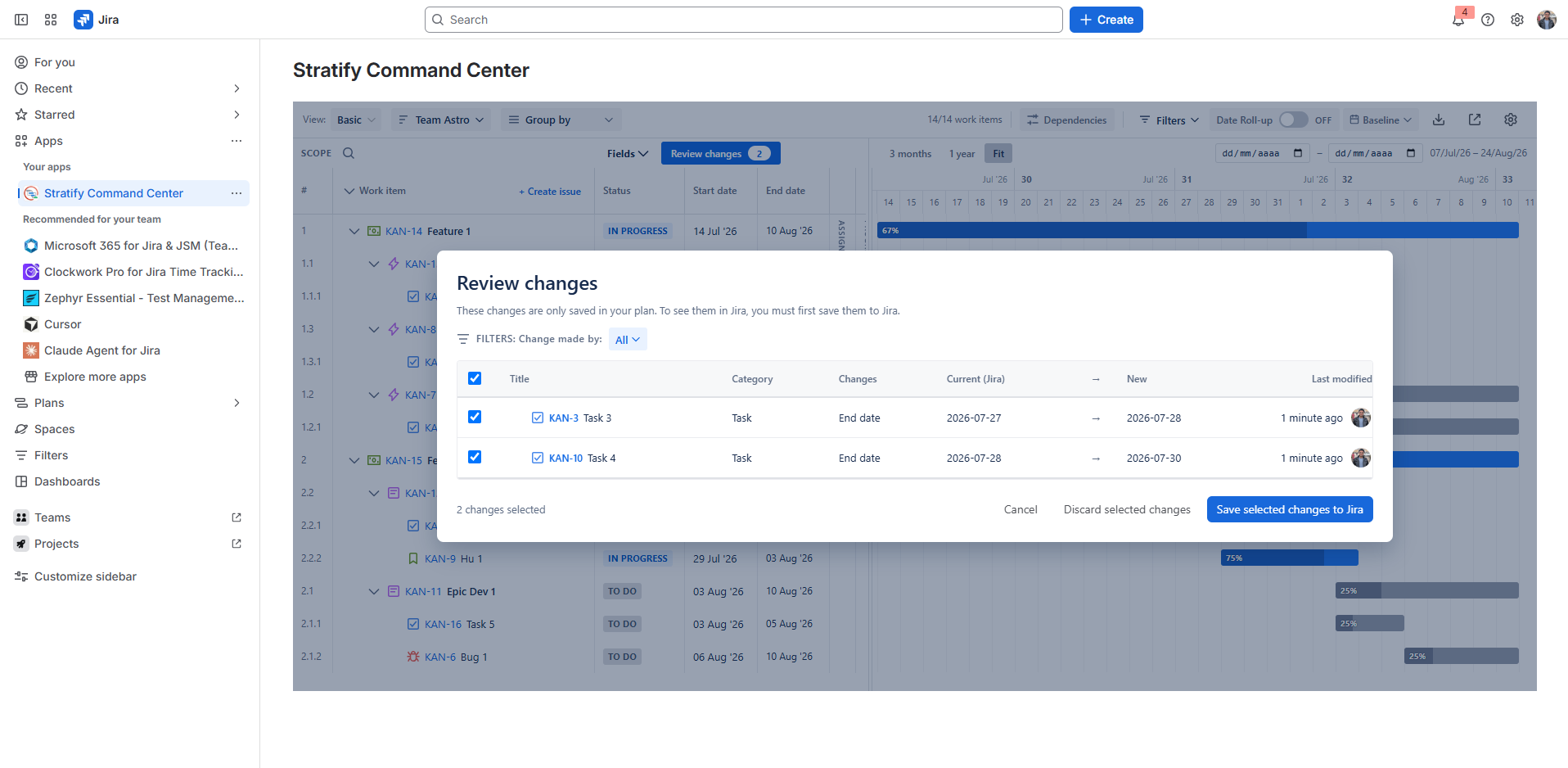 Preview of draft changes before saving them to Jira