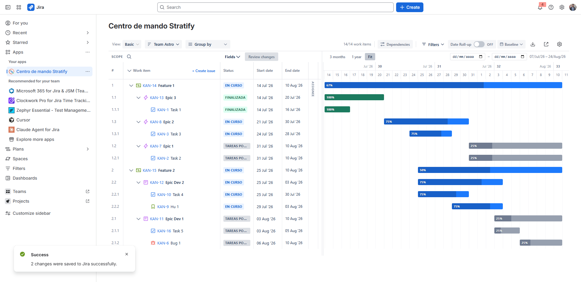 Successful sync summary