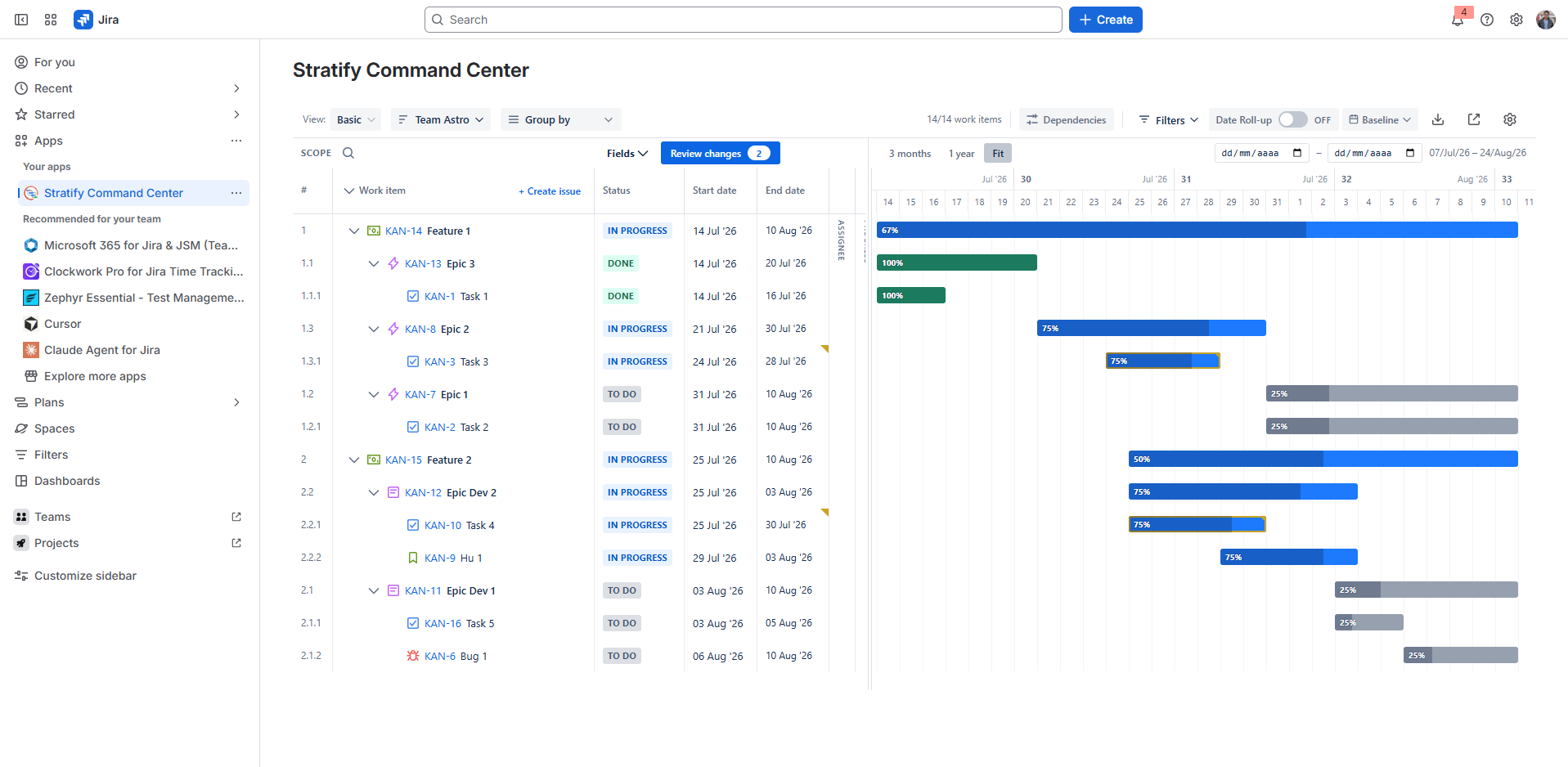 Sync control in the Command Center