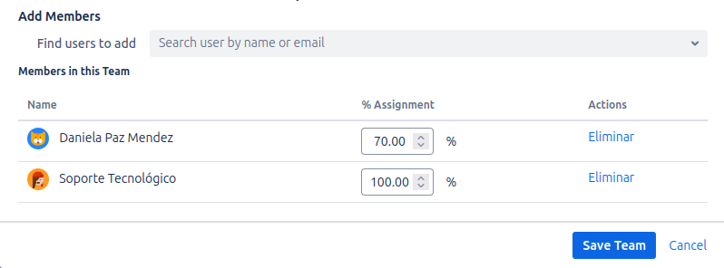 Team Management View