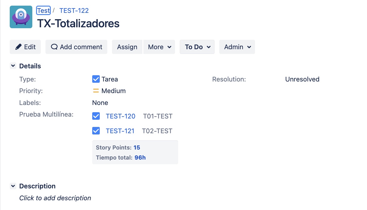 Totalizer bar with time tracking fields displayed in hours