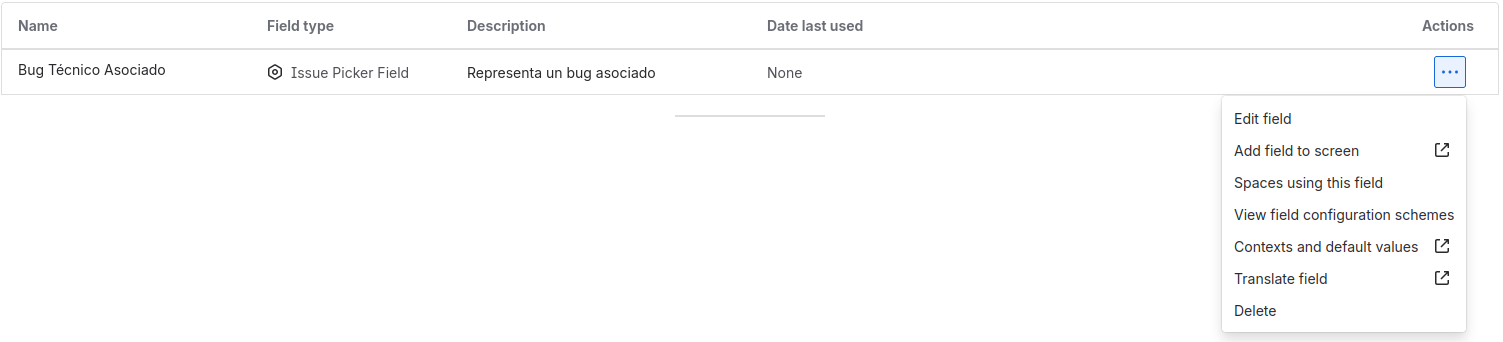Access to field configuration