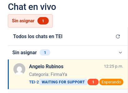 Alerta de chats sin asignar en la bandeja