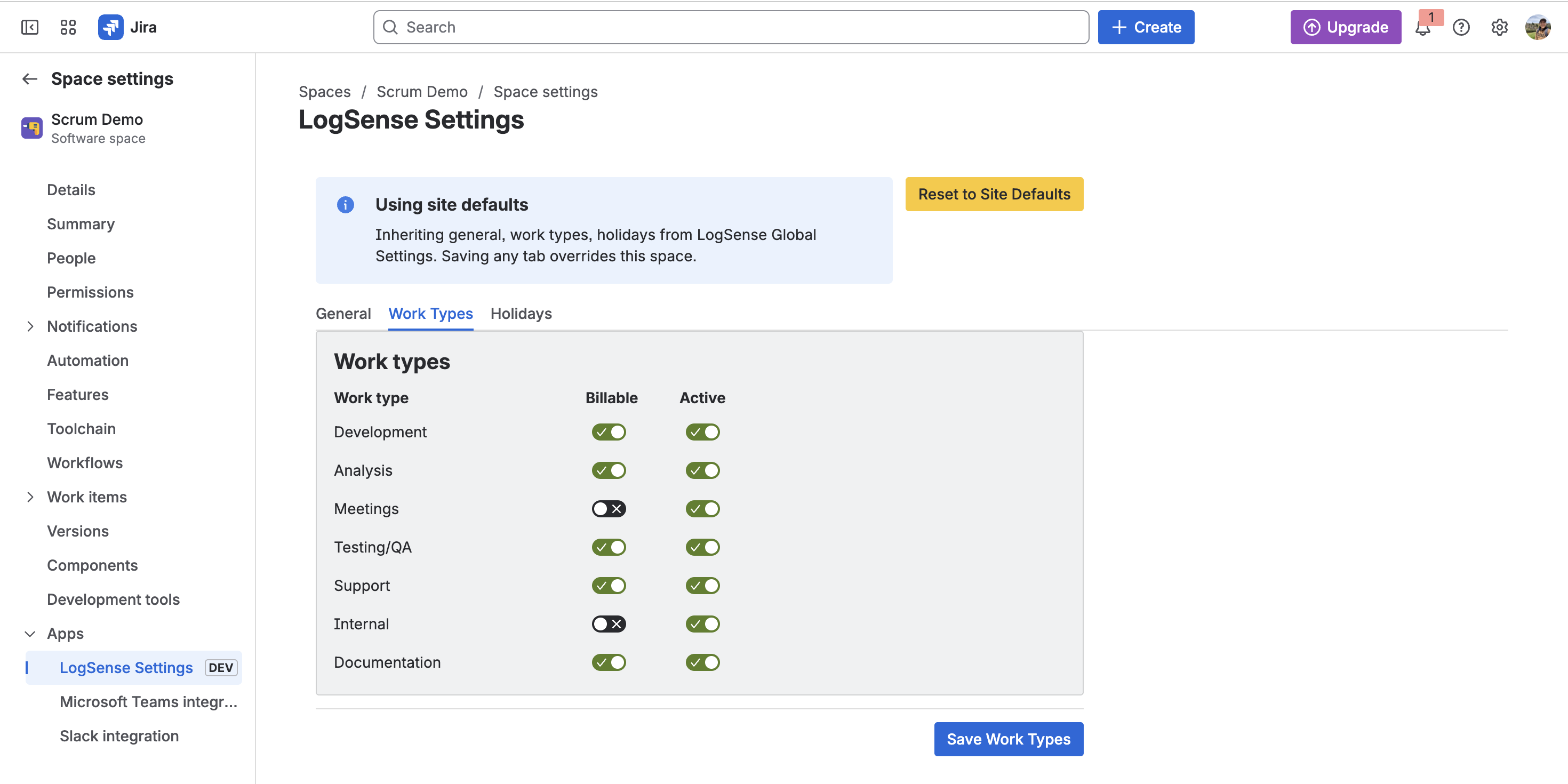 Billable and work type fields in the form