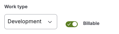 Billable and work type fields in the form